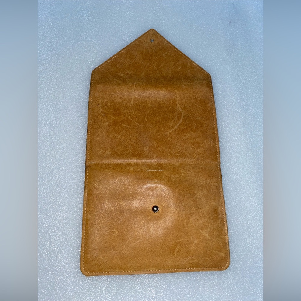 Hearth And Hand Brown Leather Travel Wallet Organizer Envelope 4.5” X 7” EUC - Picture 4 of 8